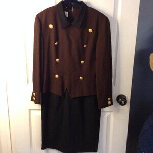 VTG Oberon "6" Classic Wool Double Breasted-Look Dress Madison Ave Wall street